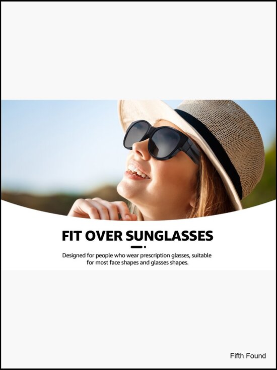 Polarized Fit Over Sunglasses Oversized UV400 Protection Square Frame